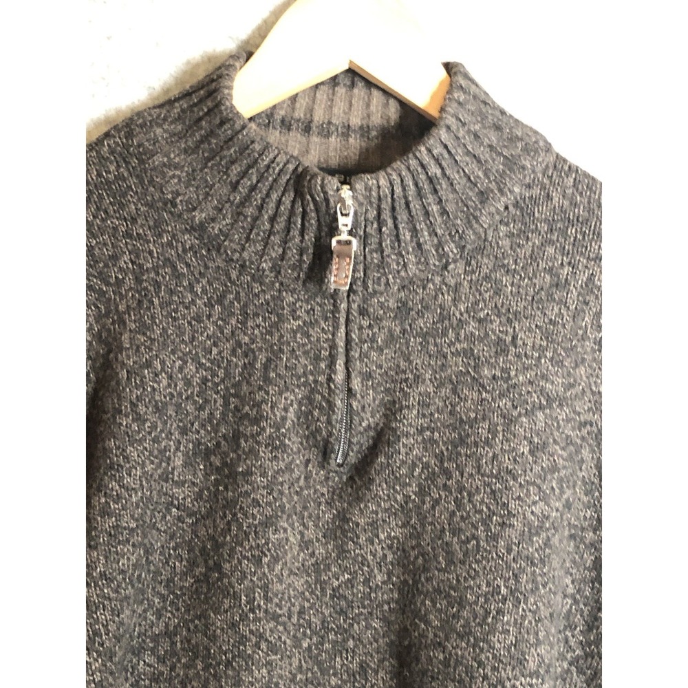Daniele Blasi Sweater Brown Marled Wool Pullover 1/4 Zip Classic Made Italy